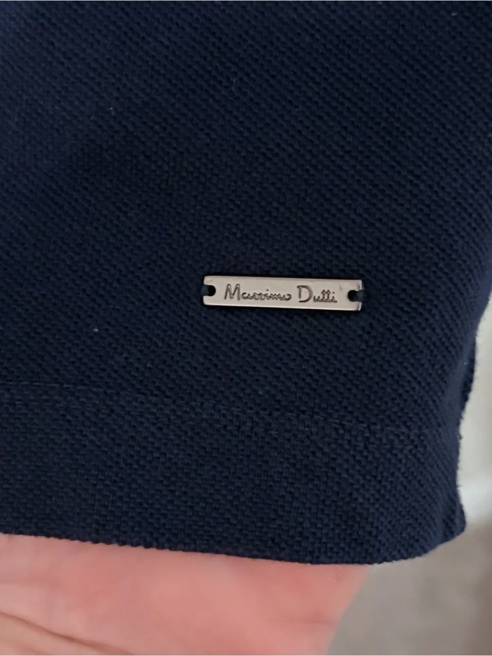 Massimo‎ Dutti Navy Short Sleeve Polo Shirt Classic Minimalist